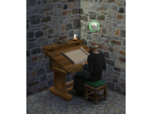 Alpha TSM Scribe Set by Medieval Sim Tailor - The Sims 4 Custom Content