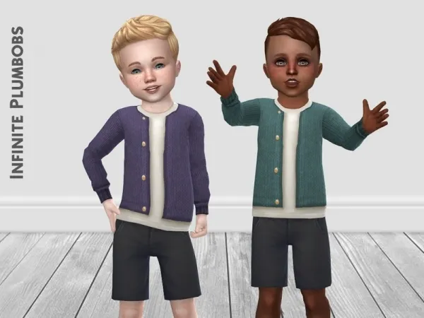 Maxis Match InfinitePlumbobs' IP Toddler Autumnal Knit Cardigan - The Sims 4 Custom Content
