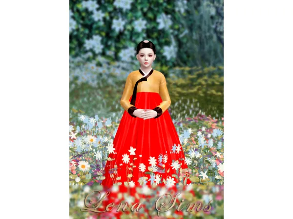 Alpha [Lena Sims] Child F Hanbok by Lena Sims - The Sims 4 Custom Content