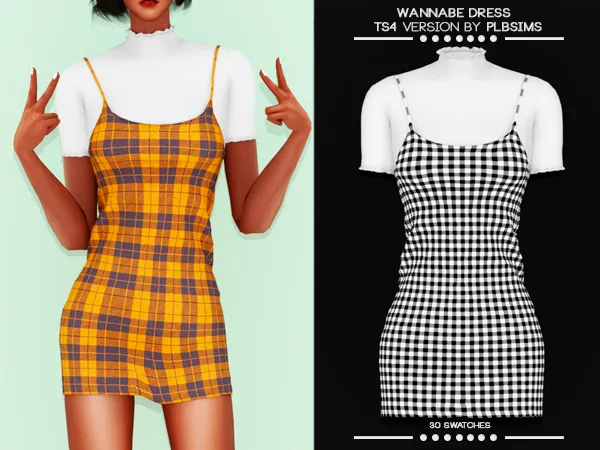 Alpha WANNABE Dress by simsfinds - The Sims 4 Custom Content
