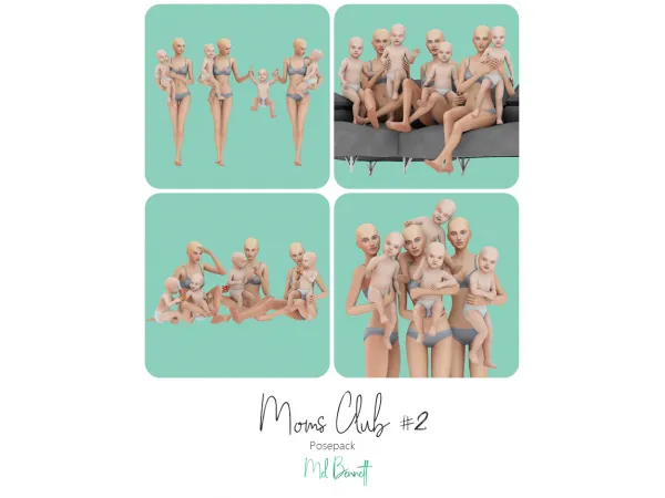 Alpha MOMS CLUB 2 POSEPACK by simsfinds - The Sims 4 Custom Content