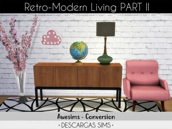 Alpha Retro Modern Living II - The Sims 4 Custom Content