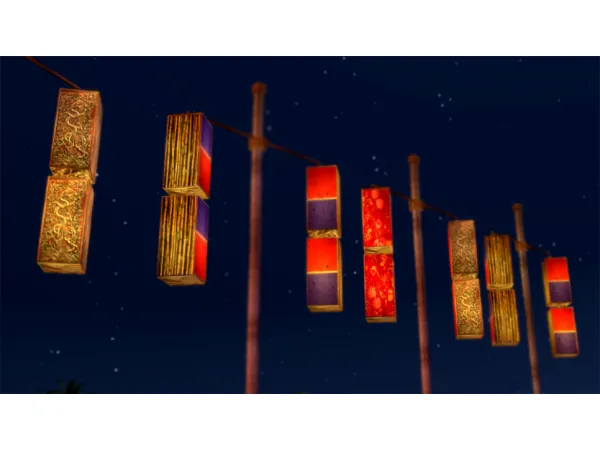 Alpha Dung chinese lights - The Sims 4 Custom Content