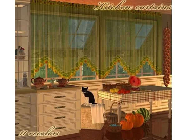 Cozy textiles 36 recolors of individual curtain by Droopsi - The Sims 2 Custom Content
