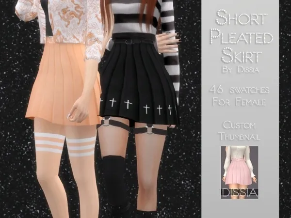 Maxis Match Dissia's Short Pleated Skirt - The Sims 4 Custom Content