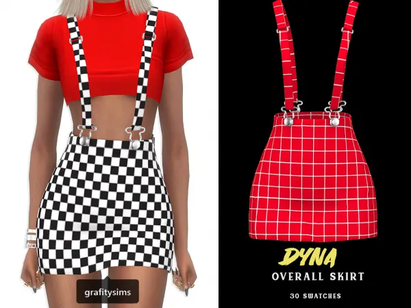 Alpha Dyna Overall Skirt - The Sims 4 Custom Content