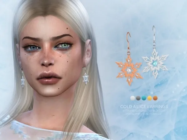 Alpha sugar owl's Cold As Ice earrings - The Sims 4 Custom Content