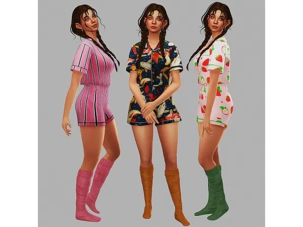 Maxis Match madlensims Su Socks in Edited Palm Springs Cottage Garden Wildflower palettes - The Sims 4 Custom Content
