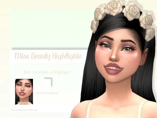 Maxis Match LadySimmer94's Miss Beauty Highlights - The Sims 4 Custom Content