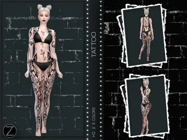 Mix ZENX's TATTOO Z04 - The Sims 4 Custom Content