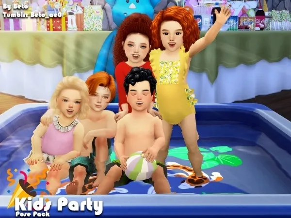 Maxis Match Beto_ae0's Kids party (Pose pack) - The Sims 4 Custom Content