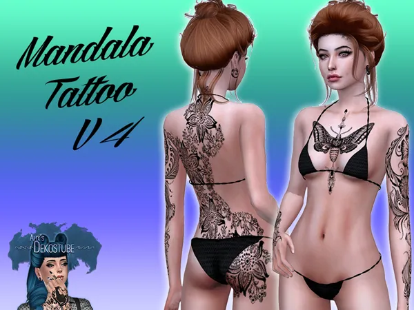Mix Mandala Tattoo V4 - The Sims 4 Custom Content