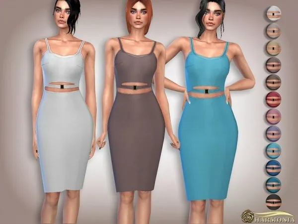 Maxis Match Harmonia's Body Sculpting Design Cut out Dress - The Sims 4 Custom Content