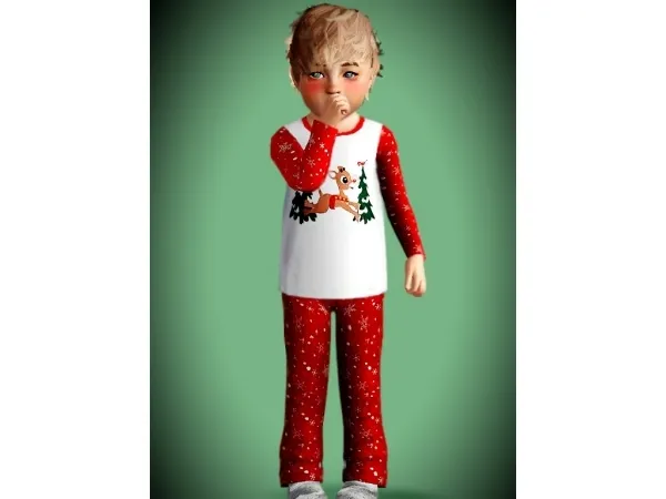 Rudolph Toddler PJs - The Sims 3 Custom Content
