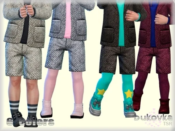 Maxis Match bukovka's Short Tweed - The Sims 4 Custom Content