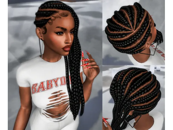 (Pink) Lemonade Braids by EbonixSims