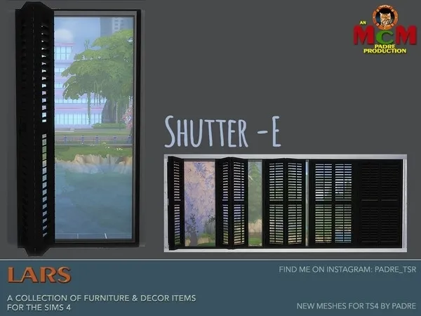 Lars Living Room Plantation Shutters E - The Sims 4 Custom Content