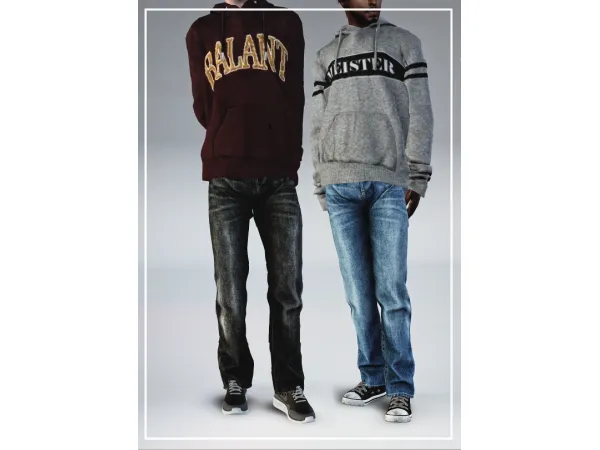 jesod sims EllieSimple denim jeans and hoodie by BY2OL - The Sims 3 Custom Content