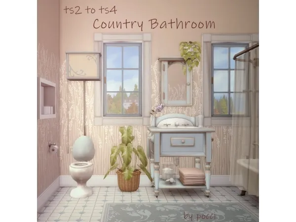 Alpha to Country Bathroom - The Sims 4 Custom Content