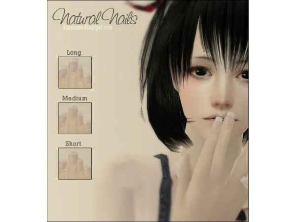 Natural Nails 3 length by karosims - The Sims 2 Custom Content