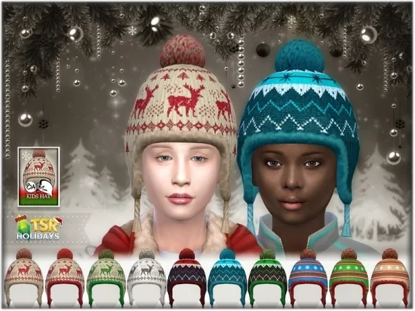 Alpha BAkalia's Holiday Wonderland Kids Winter Hat - The Sims 4 Custom Content