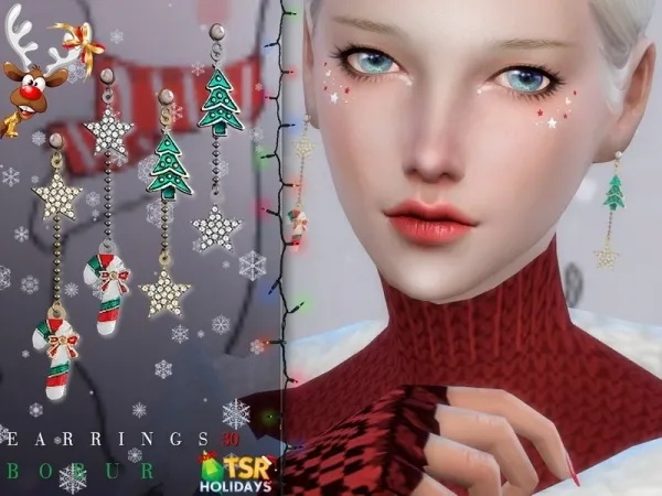Alpha Bobur3's Holiday Wonderland Earrings 30 by Bobur - The Sims 4 Custom Content