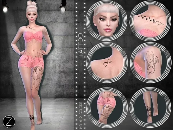 Mix ZENX's TATTOO Z05 - The Sims 4 Custom Content