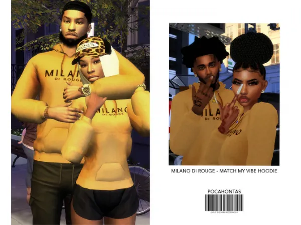 Alpha Match My Vibe Hoodie by POCAHONTAS BOUTIQUE - The Sims 4 Custom Content