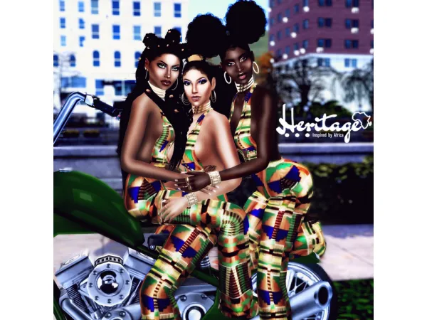 Alpha Okoye Jumpsuit Afua Set and Takunda Dress by simsfinds - The Sims 4 Custom Content