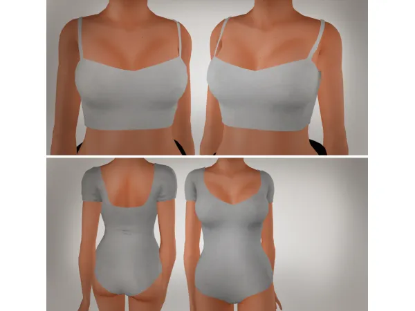 Cakenoodles crop tank top shortsleeve bodysuit tshirt - The Sims 3 Custom Content