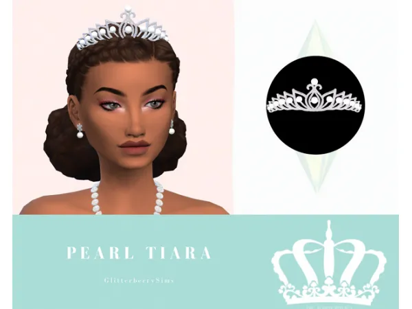 Alpha Pearl Tiara by Glitterberry Sims - The Sims 4 Custom Content