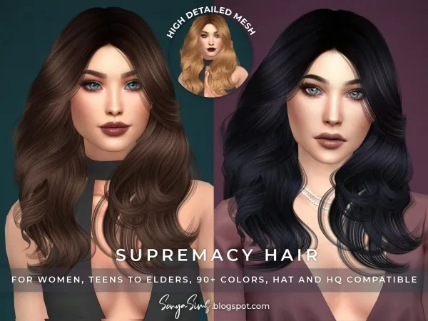 Alpha Supremacy Hair - The Sims 4 Custom Content