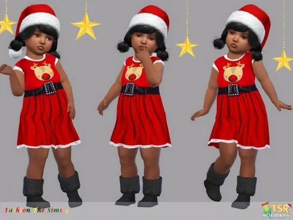 Alpha LYLLYAN's Holiday Wonderland Dress baby Nanda - The Sims 4 Custom Content