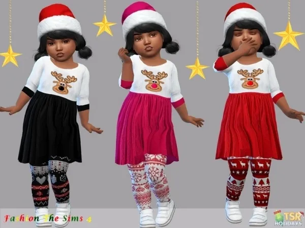 Alpha LYLLYAN's Holiday Wonderland Dress baby Gaby - The Sims 4 Custom Content