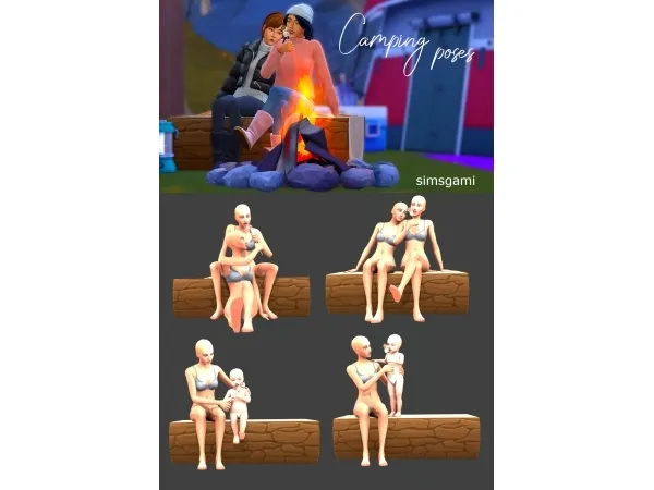 Maxis Match Day 14 Camping poses - The Sims 4 Custom Content