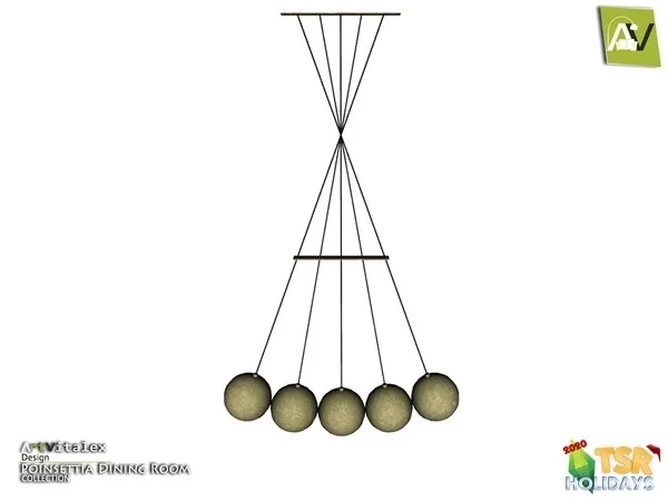 Holiday Wonderland Poinsettia Ceiling Lamp Tall - The Sims 4 Custom Content