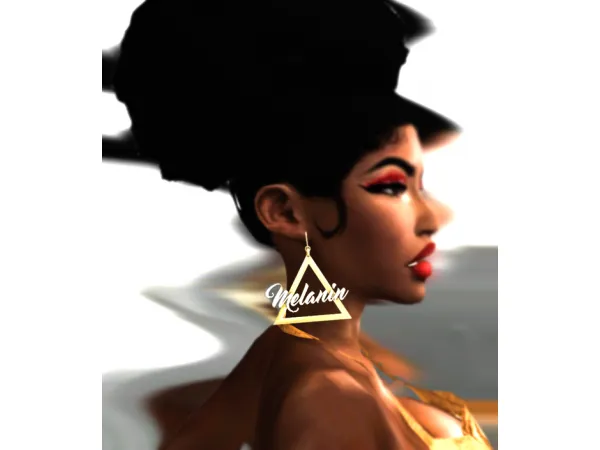 Alpha Melanin Earrings by EbonixSims - The Sims 4 Custom Content