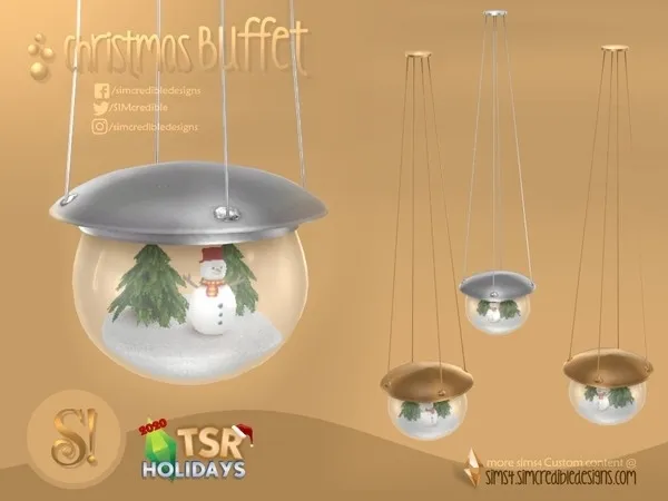 Holiday Wonderland Christmas Buffet Ceiling lamp tall - The Sims 4 Custom Content