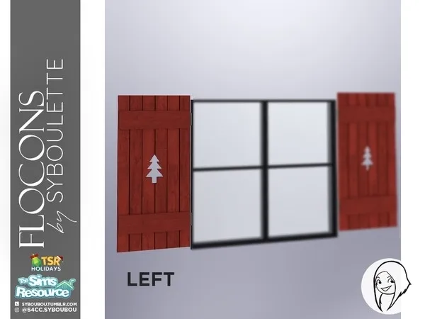 Holiday Wonderland Flocons Shutter (left) - The Sims 4 Custom Content