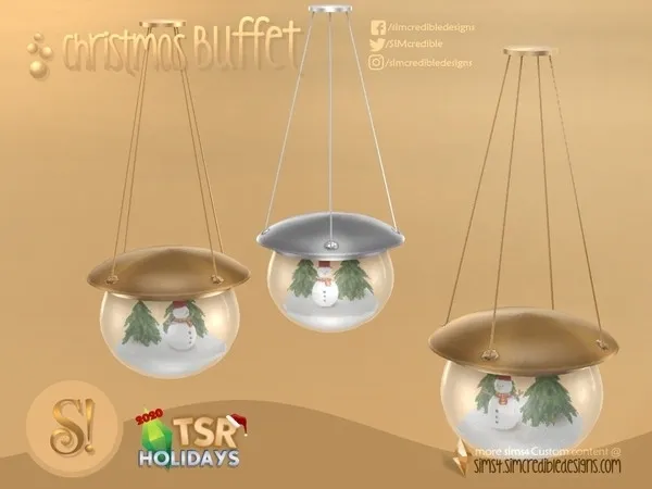 Holiday Wonderland Christmas Buffet Ceiling lamp - The Sims 4 Custom Content
