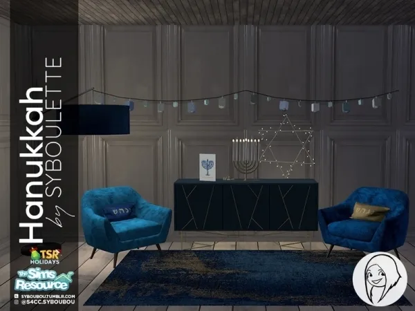 Alpha Syboubou's Holiday Wonderland Hanukkah Set - The Sims 4 Custom Content