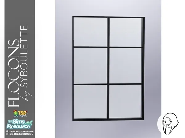 Alpha Holiday Wonderland Flocons Window (2x3) - The Sims 4 Custom Content