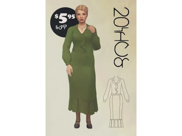 Maxis Match Partridge Blouse Pear Tree Skirt - The Sims 4 Custom Content
