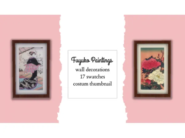 Alpha Advent Calendar Day 13 Fuyuko Paintings Simmer by NekoChan - The Sims 4 Custom Content