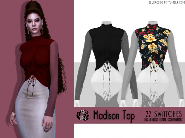 Alpha Madison Top by bluerose-sims - The Sims 4 Custom Content