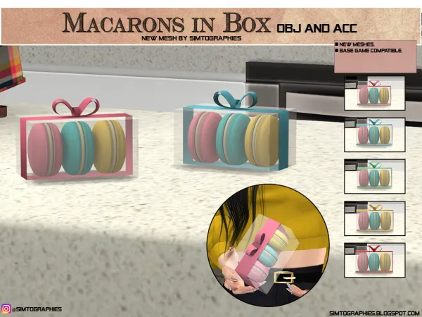 Alpha Macarons in Box - The Sims 4 Custom Content