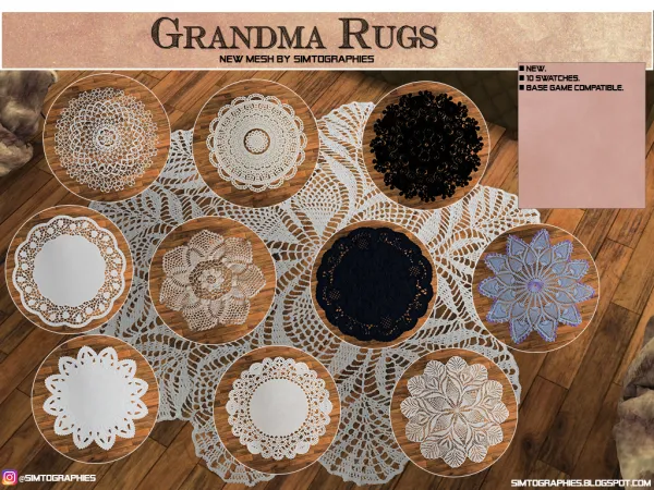 Alpha Grandma Rugs by simtographies - The Sims 4 Custom Content