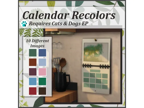 Maxis Match Calendar Recolors (Cats Dogs) by MadameRia - The Sims 4 Custom Content