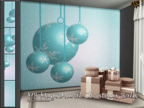 Alpha matomibotaki's MB MagicMural_Christmas_Balls - The Sims 4 Custom Content