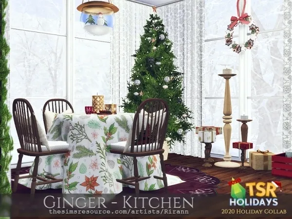 Alpha Rirann's Holiday Wonderland Ginger Kitchen - The Sims 4 Custom Content